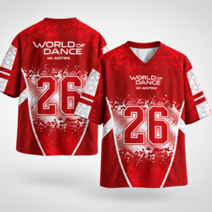 WOD Austria red jersey 26, front and back